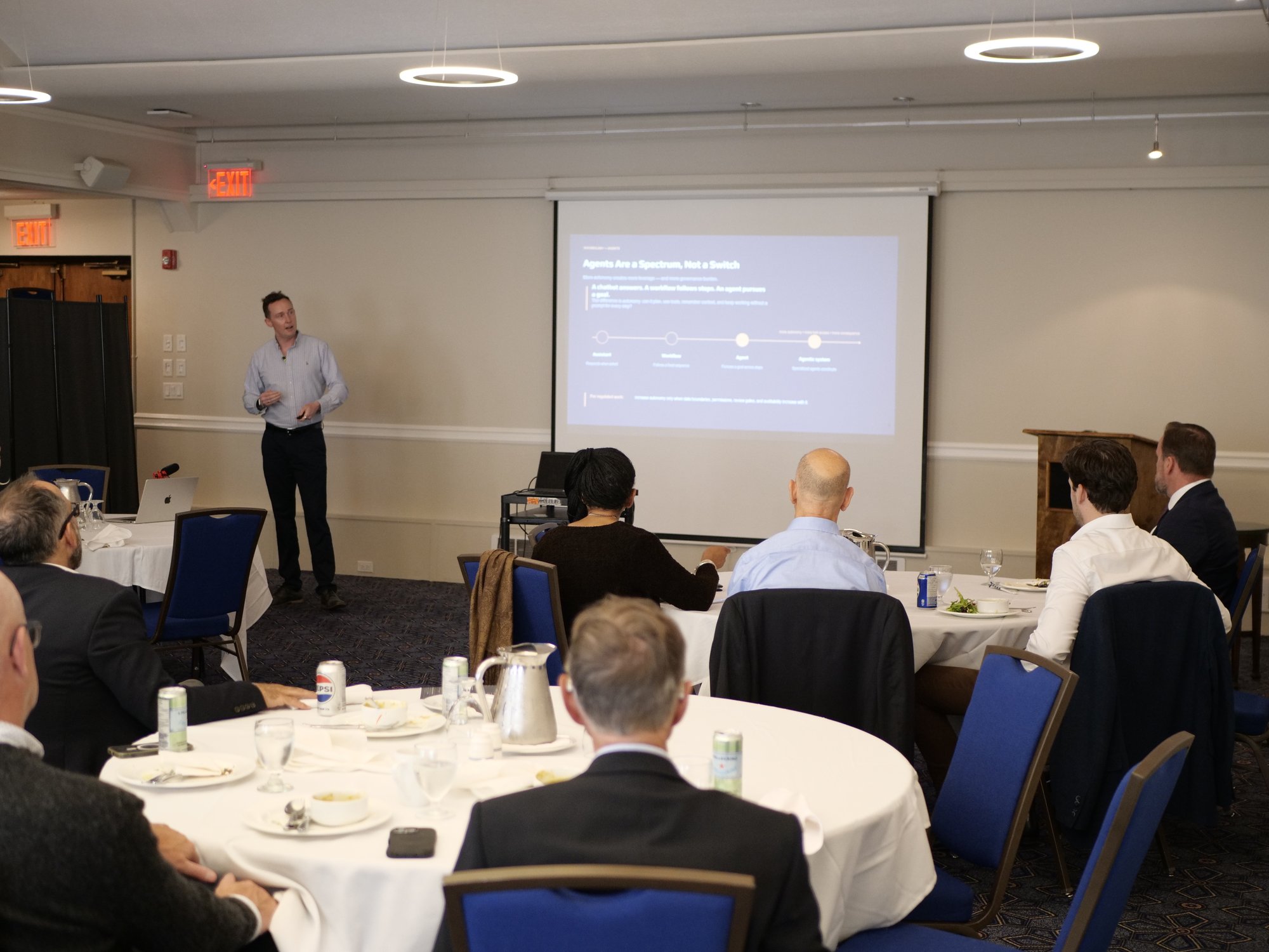Darragh Grove-White leading a private workshop discussing AI for high-trust and regulated services profesionals. Darragh Grove-White leading a private workshop discussing AI for high-trust and regulated services profesionals.